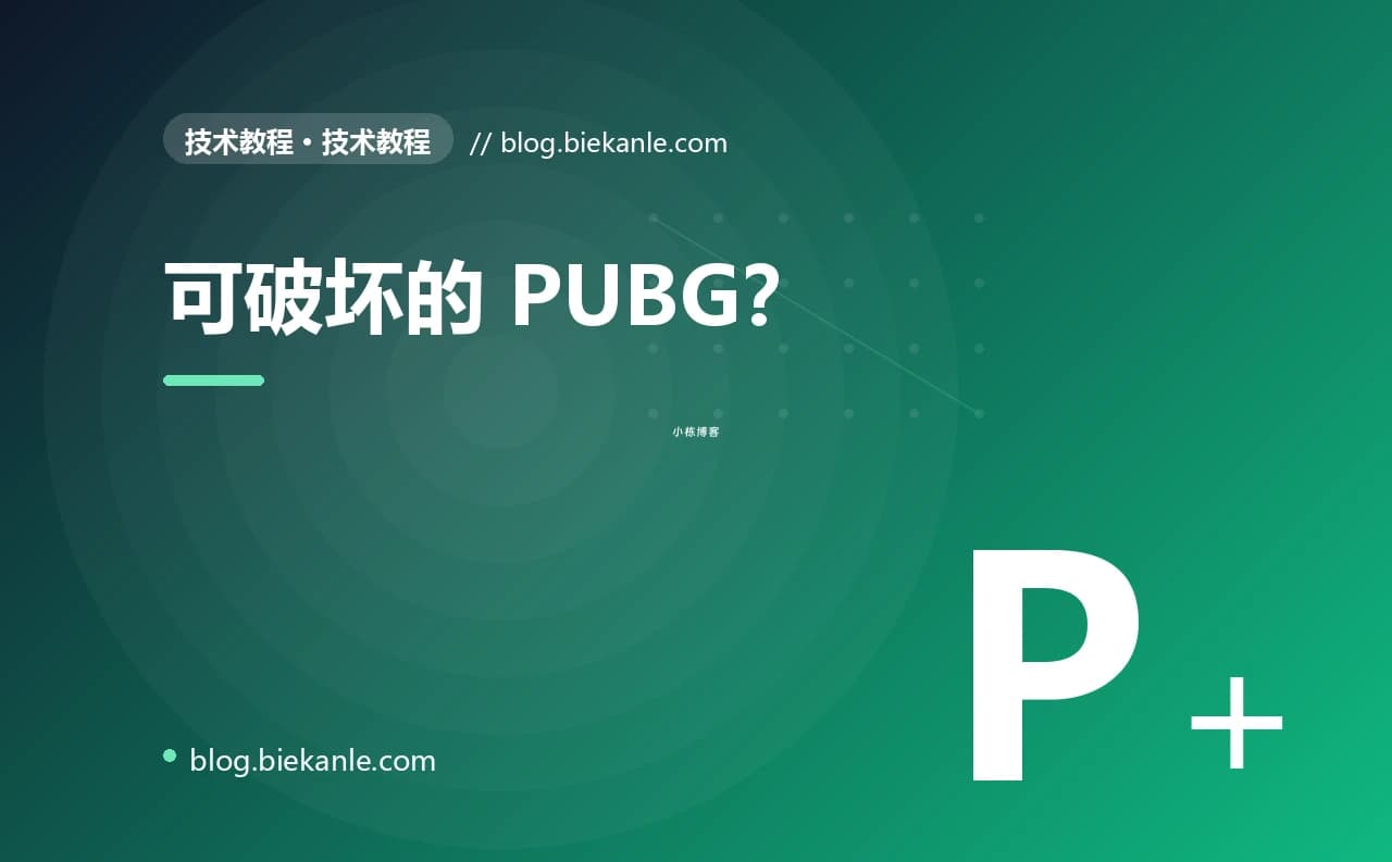 可破坏的 PUBG?
