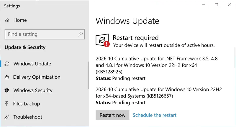 微软发布 Windows 10 KB5126657 扩展安全更新