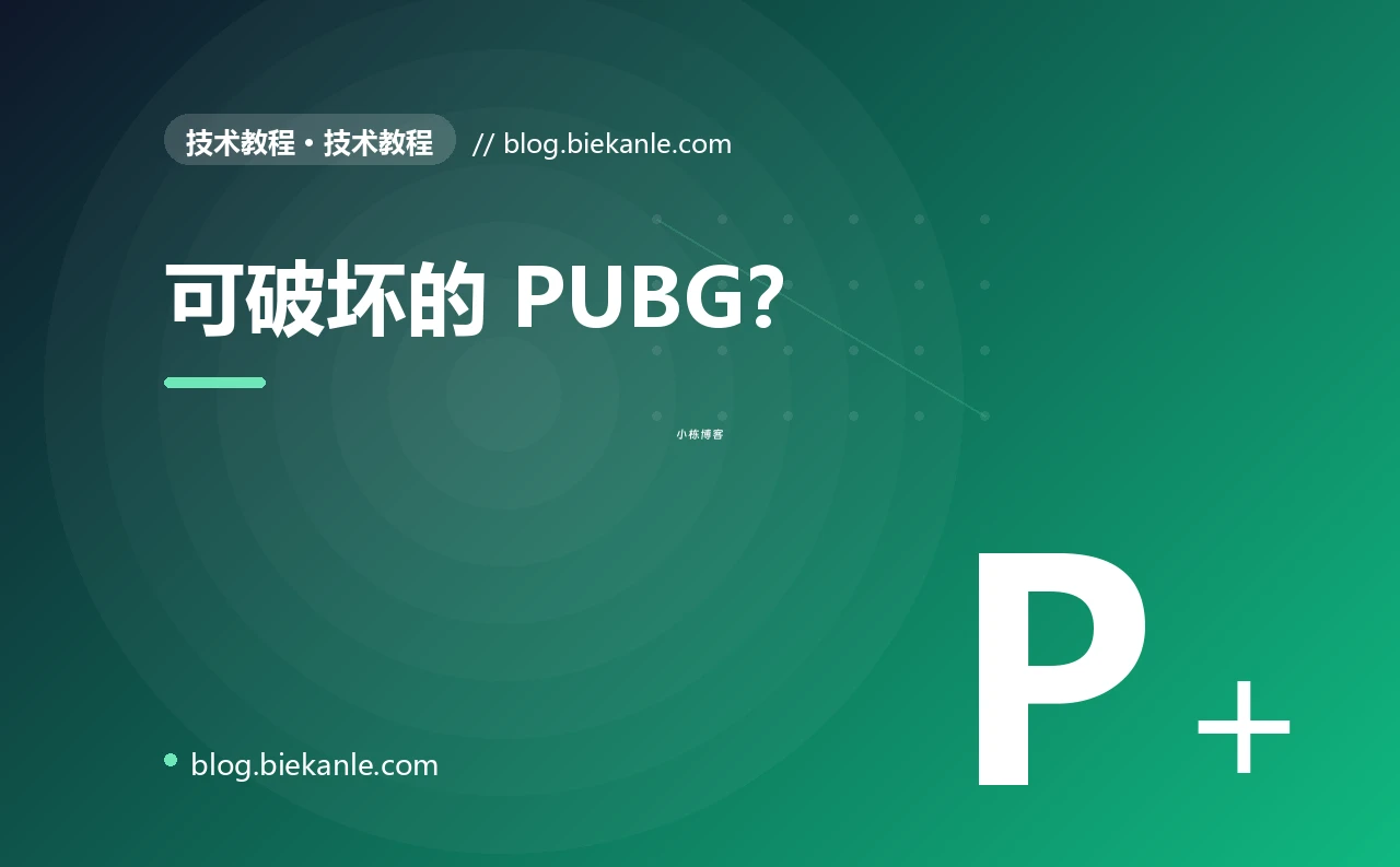 可破坏的 PUBG？